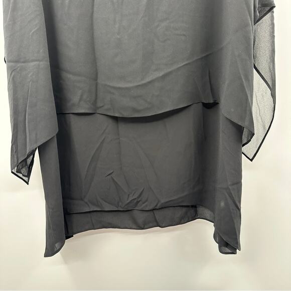 Chico's Black Double-Layer East West Flowy Top Size 3 (L) - Picture 4 of 9